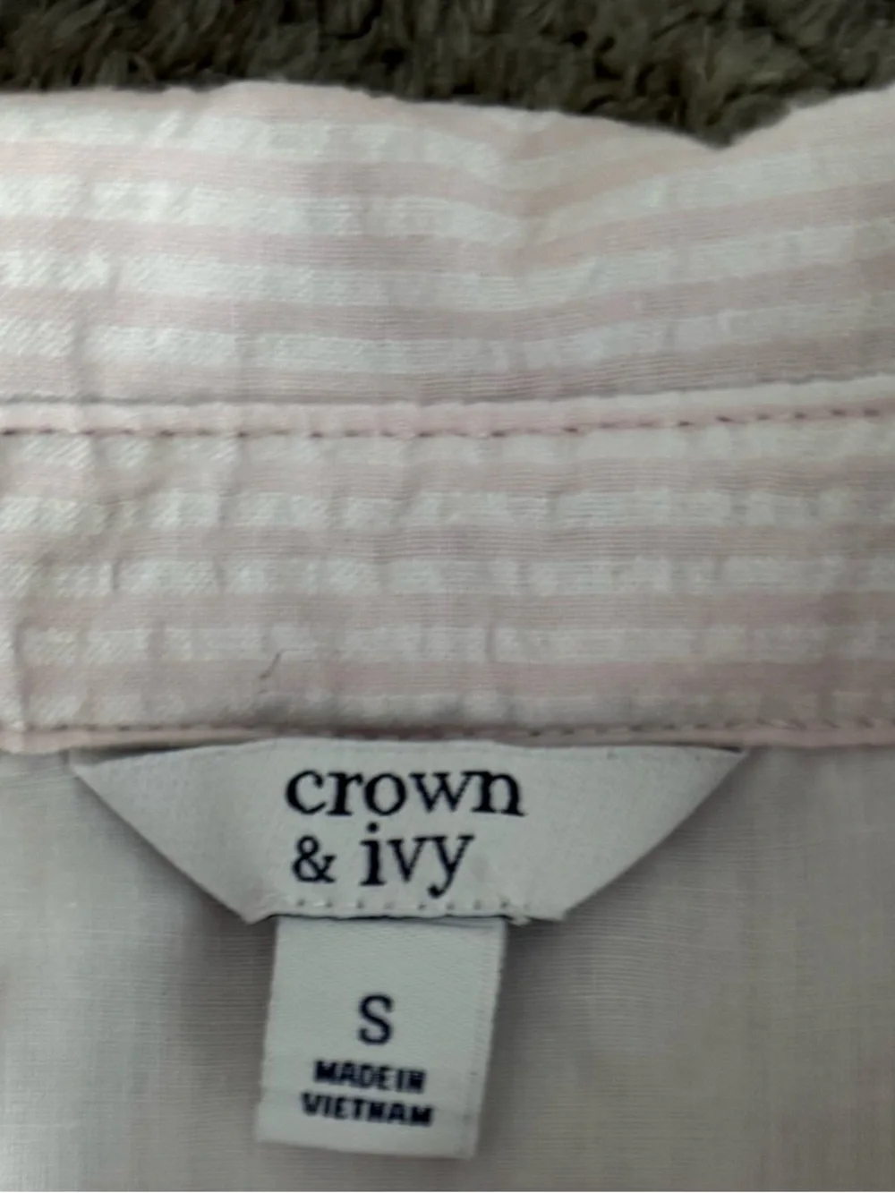 crown & ivy Soft Pink Striped Button Shirt - Picture 6 of 6